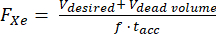 Fluid dynamics equation; F_Xe formula; diagram for flow calculation; scientific analysis.